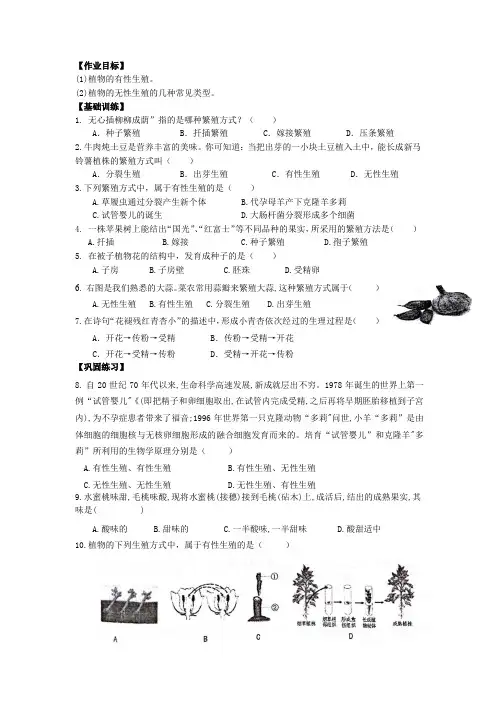 2021-2022学年人教版生物八年级下册(练习作业)