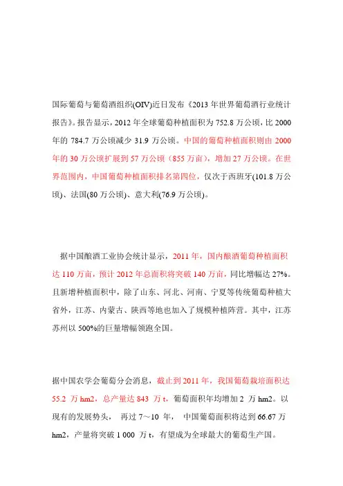 中国葡萄种植面积(2011-2012)