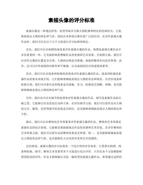 素描头像的评分标准