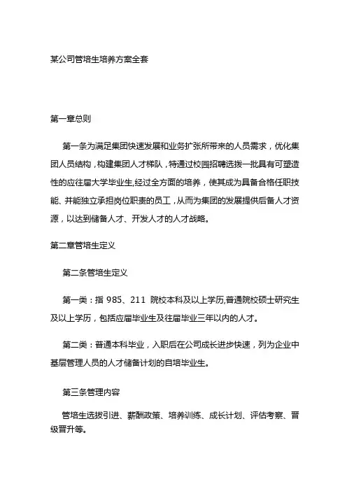 某公司管培生培养方案全套