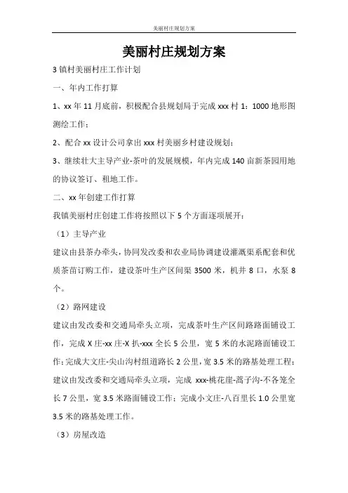活动方案 美丽村庄规划方案