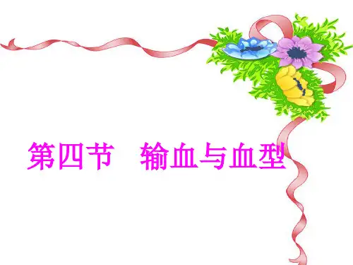 人教版七年级下册生物第四章第四节  输血与血型课件 