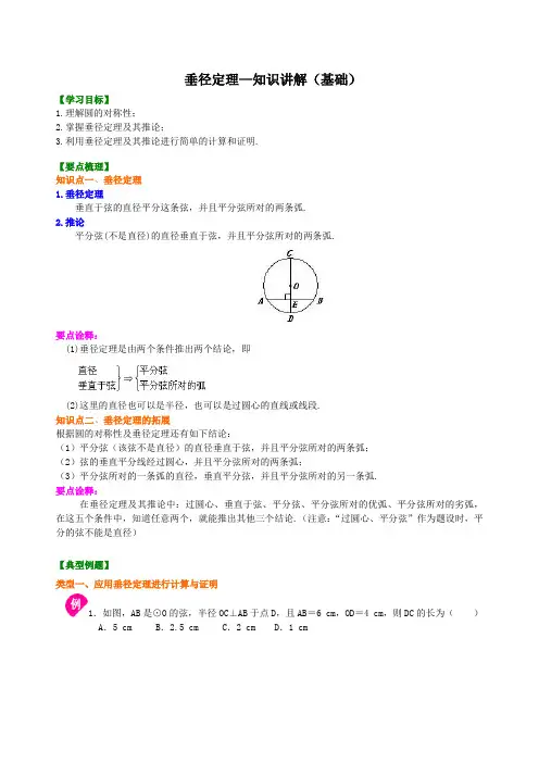 垂径定理—知识讲解(基础)