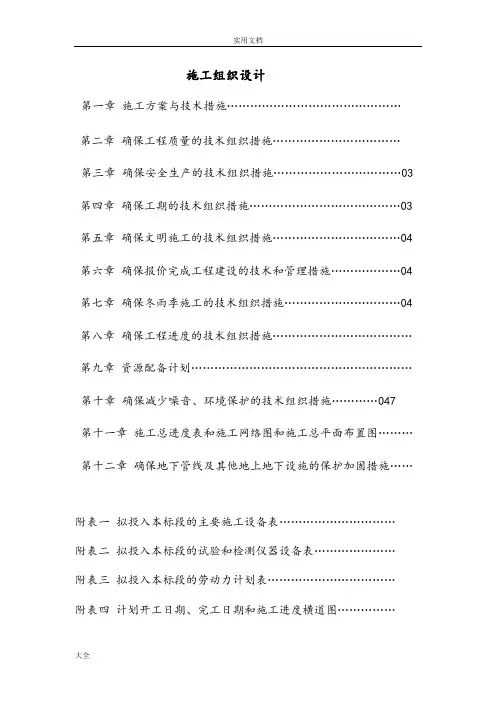 衬砌渠施工组织设计