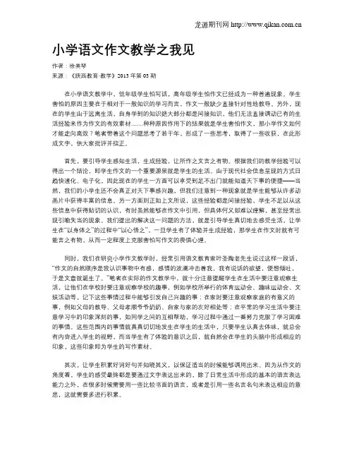 小学语文作文教学之我见(2)