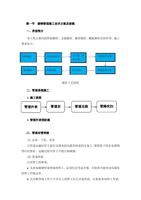 碳钢管道施工技术方案及措施
