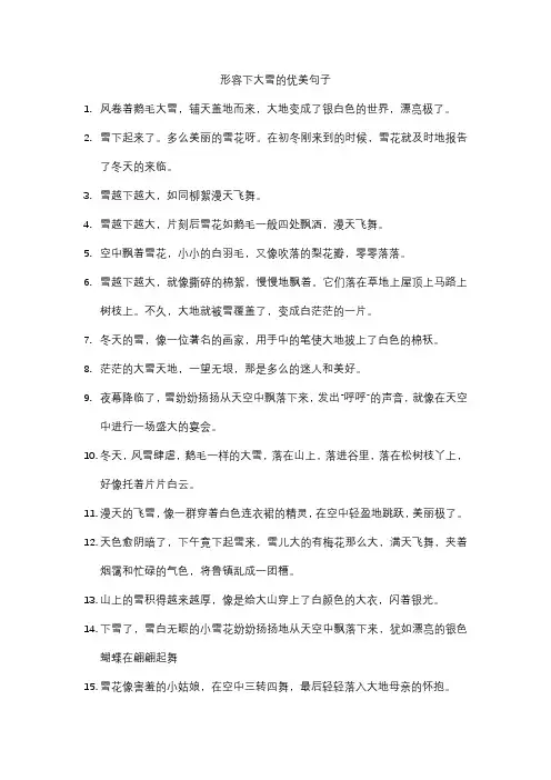形容下大雪的优美句子