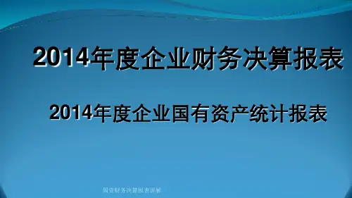 国资财务决算报表讲解