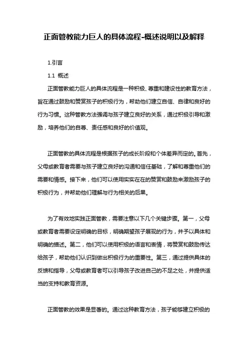 正面管教能力巨人的具体流程-概述说明以及解释