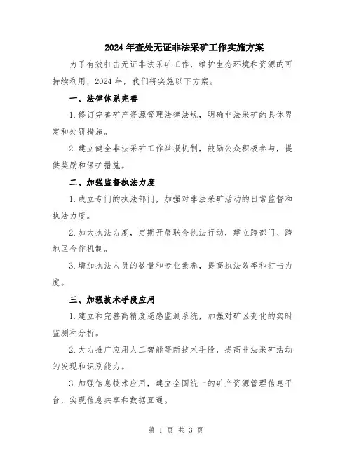 2024年查处无证非法采矿工作实施方案