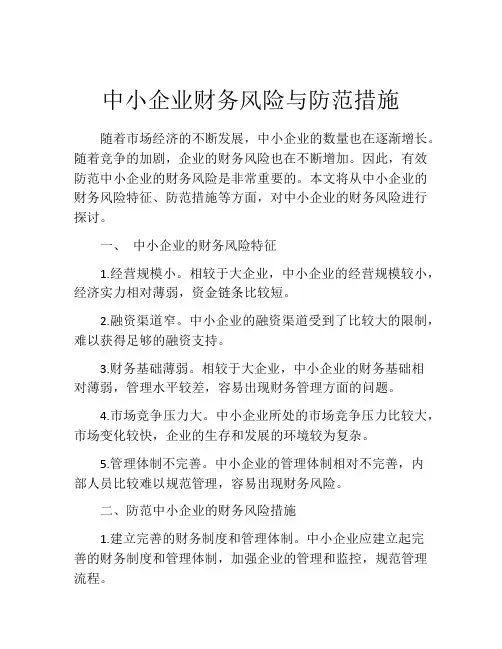 中小企业财务风险与防范措施