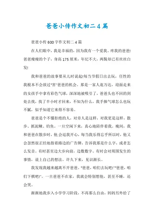 爸爸小传作文初二4篇