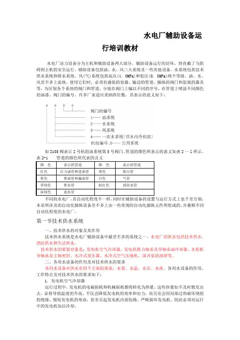 水电厂辅助设备运行培训教材