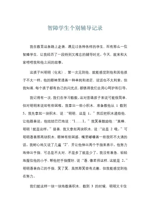 智障学生个别辅导记录