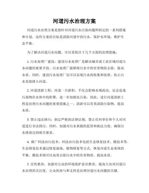 河道污水治理方案