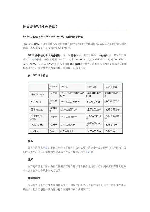 什么是5W1H分析法