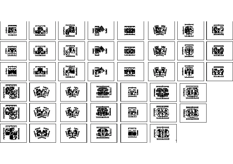 80-140平米经典热门的二三房平面户型设计CAD图纸（共45张）