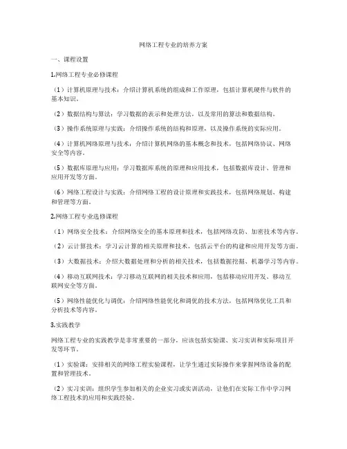 网络工程专业的培养方案