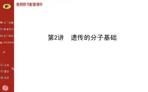 浙江生物高考专题二轮课件专题四第2讲遗传的分子基础