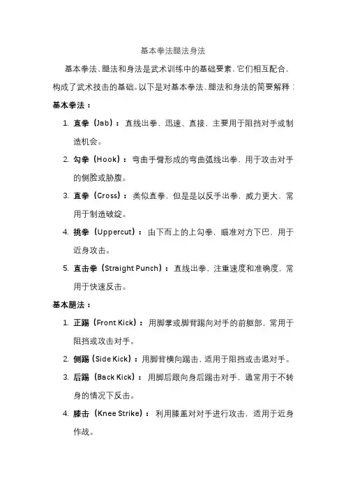 基本拳法腿法身法