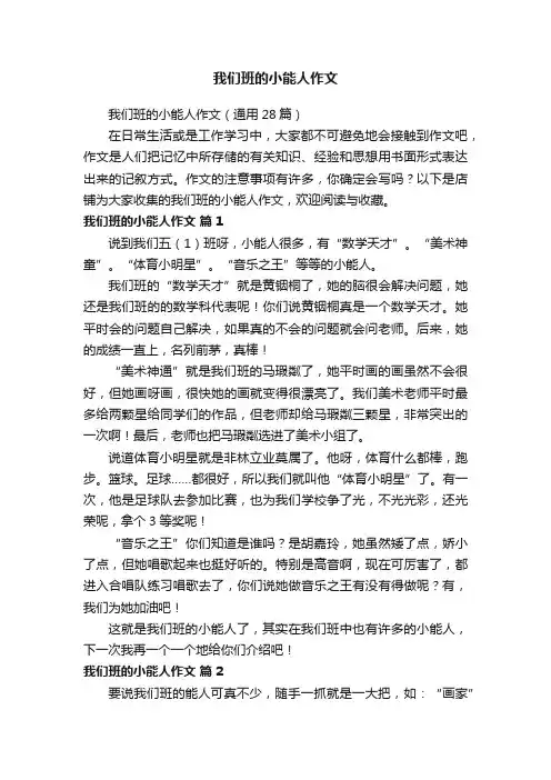 我们班的小能人作文