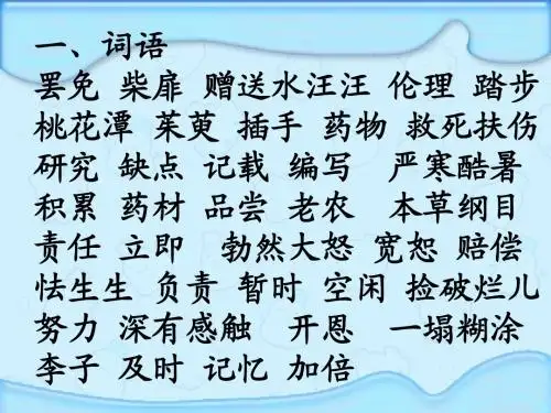 四年级上册语文课件-基础知识-北京课改版