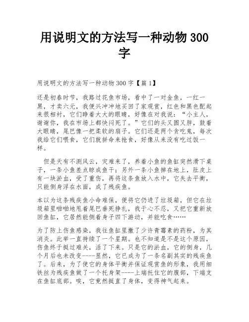 用说明文的方法写一种动物300字