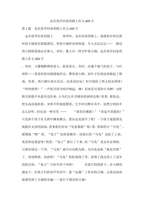 走在放学回家的路上作文600字