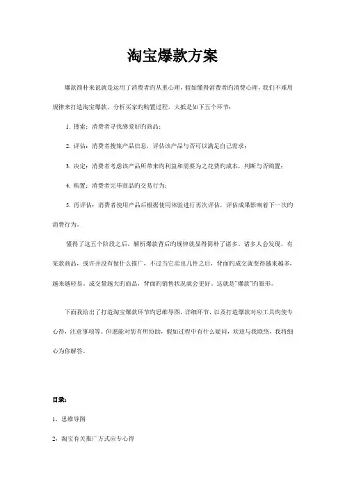 淘宝爆款方案讲解