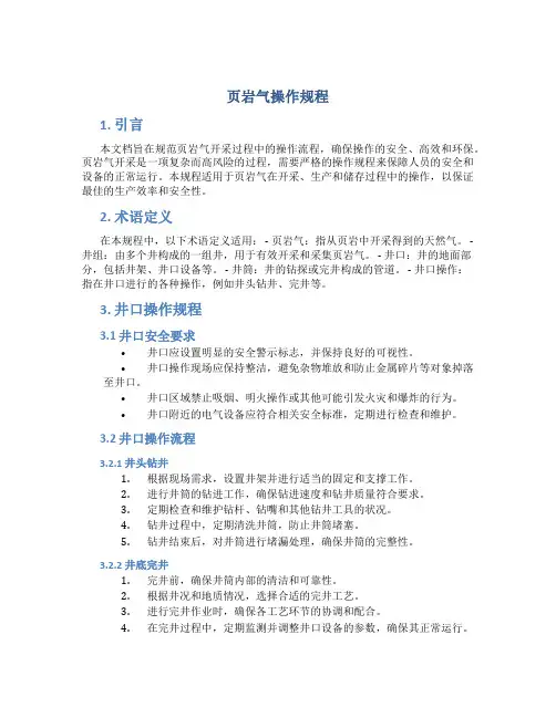 页岩气操作规程