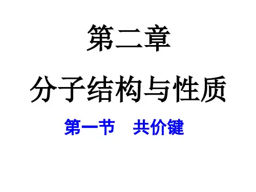 人教化学选修3第二章第一节 共价键(共24张PPT)