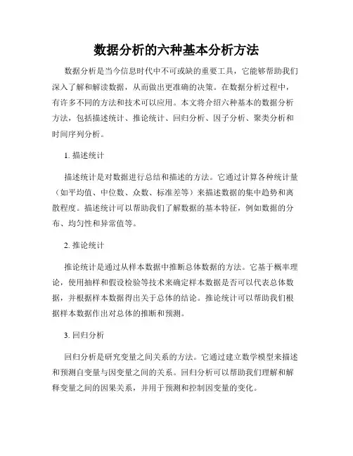 数据分析的六种基本分析方法