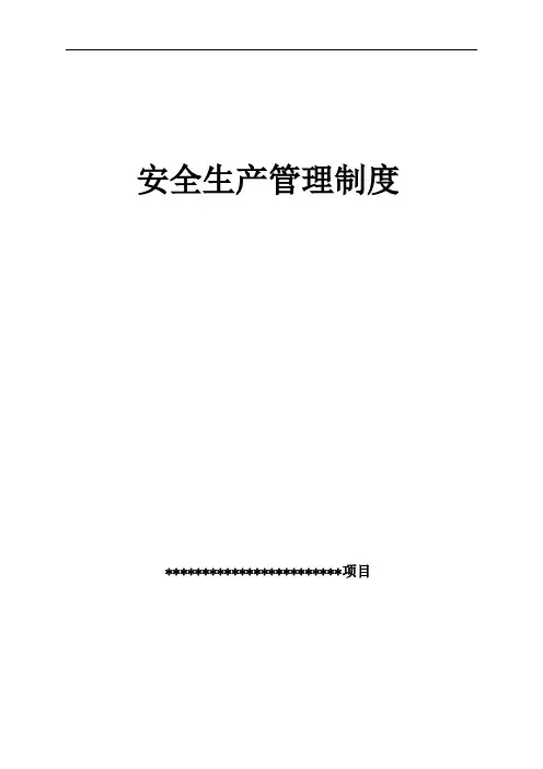项目21项安全生产管理制度