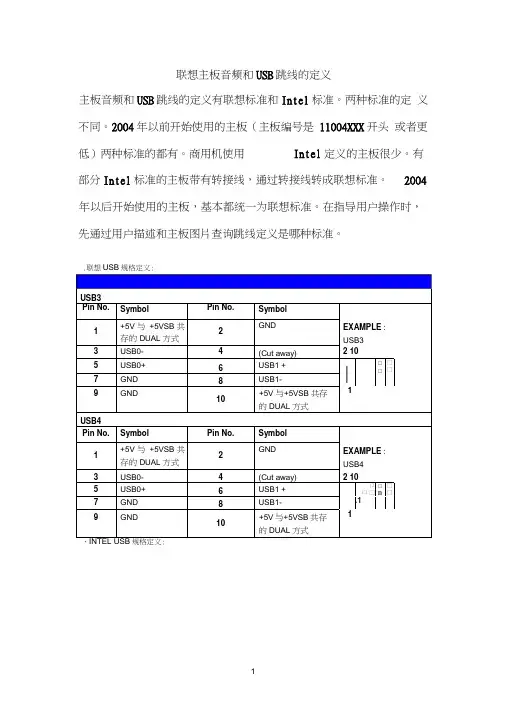 联想主板前置音频和USB跳线定义和连接方法(20201230043633)