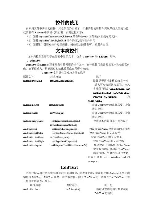 android常用基本控件