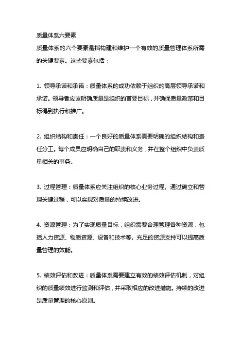 质量体系六要素