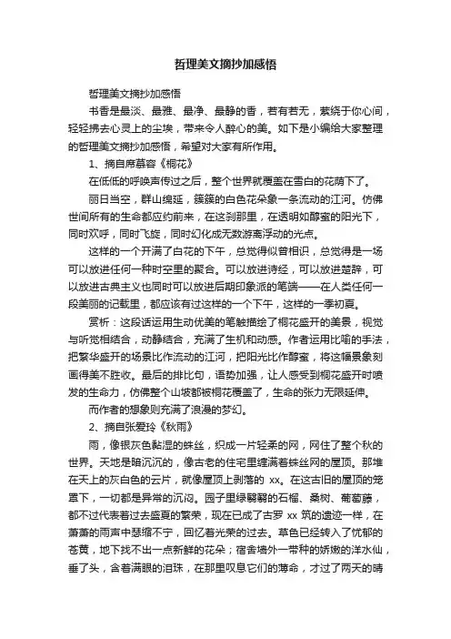 哲理美文摘抄加感悟
