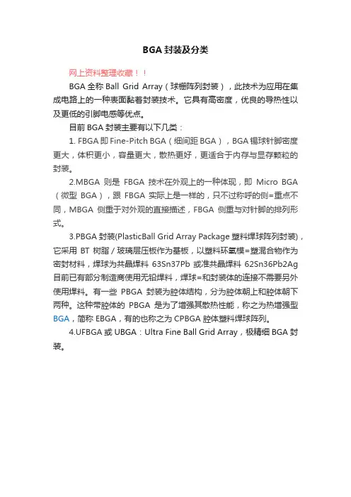 BGA封装及分类
