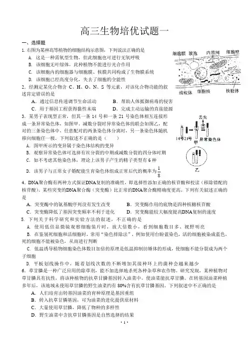 高三生物培优试题1