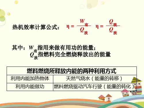 初中物理人教九年级全一册第十四章内能的利用热机效率的计算PPT