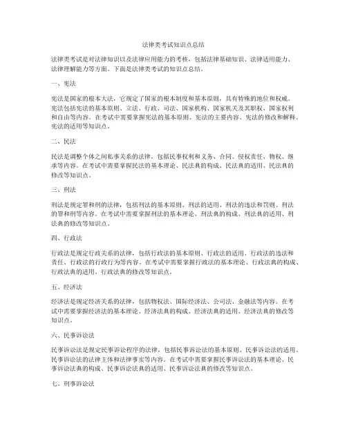 法律类考试知识点总结