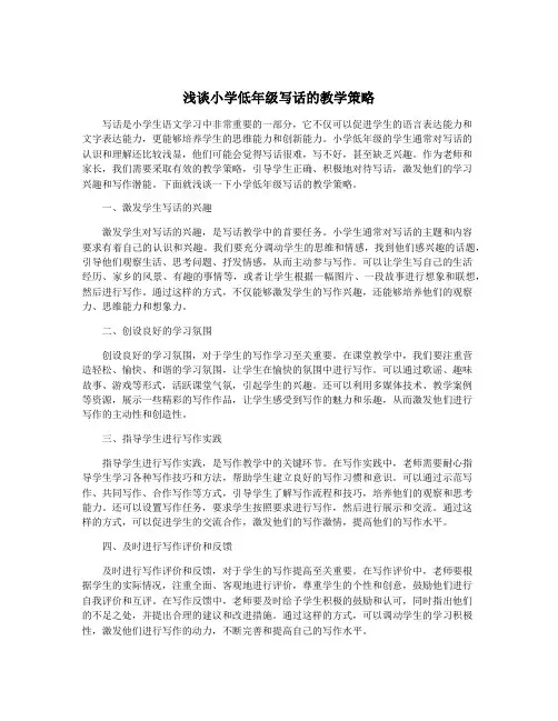 浅谈小学低年级写话的教学策略