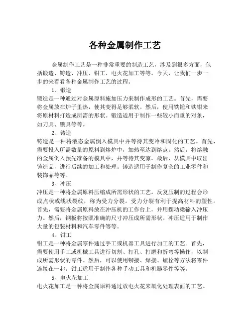 各种金属制作工艺