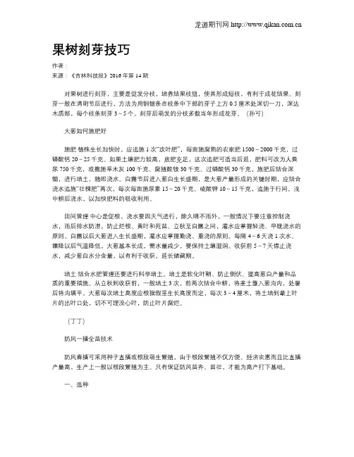 果树刻芽技巧