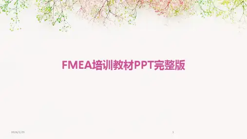 FMEA培训教材PPT完整版(2024)