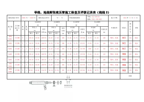 3.导、地线耐张液压管施工检查及评级记录(线线3)(含填写说明)2022