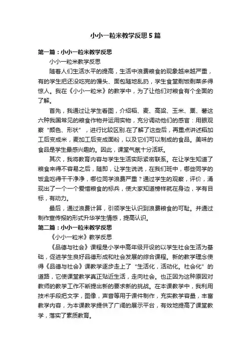 小小一粒米教学反思5篇