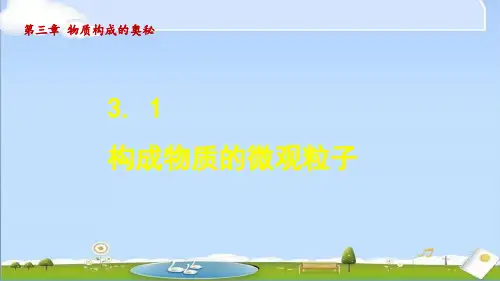 2024年秋新沪教版九年级上册化学教学课件 3.1 构成物质的微观粒子