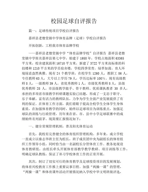 校园足球自评报告
