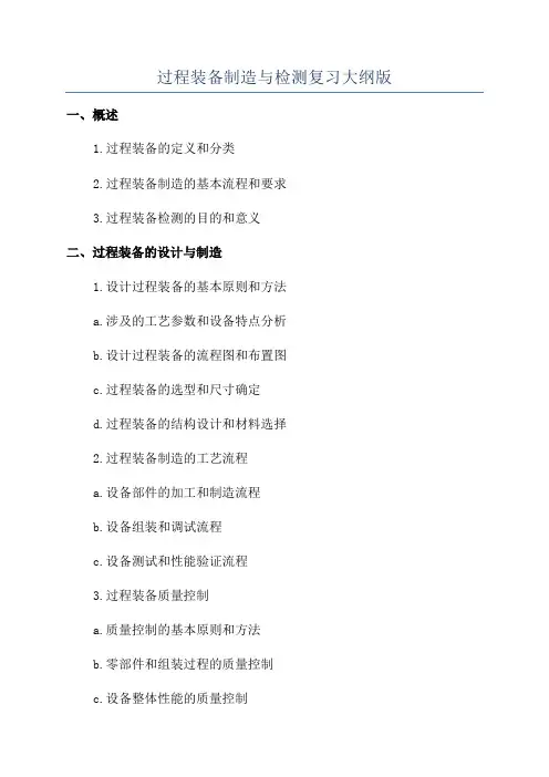 过程装备制造与检测复习大纲版